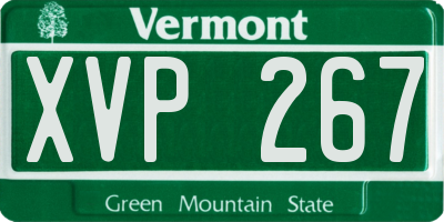 VT license plate XVP267
