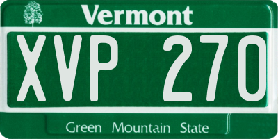 VT license plate XVP270