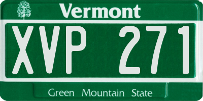 VT license plate XVP271