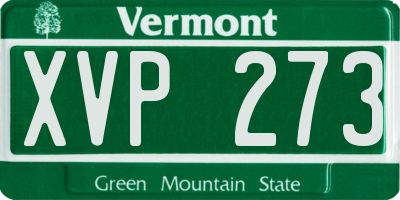 VT license plate XVP273