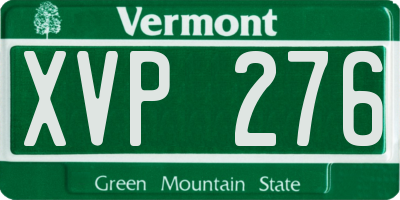 VT license plate XVP276