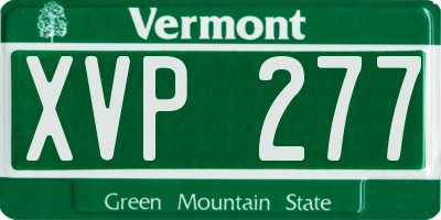 VT license plate XVP277