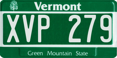 VT license plate XVP279