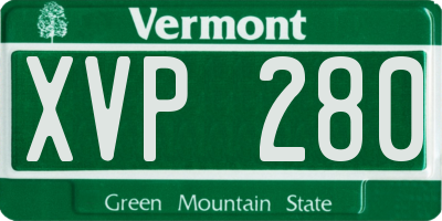 VT license plate XVP280