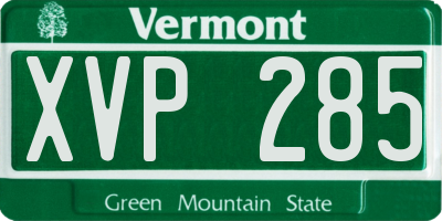 VT license plate XVP285