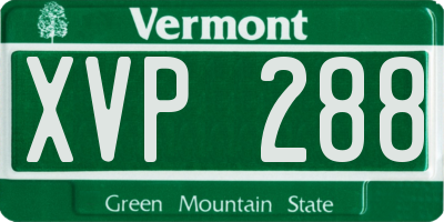 VT license plate XVP288