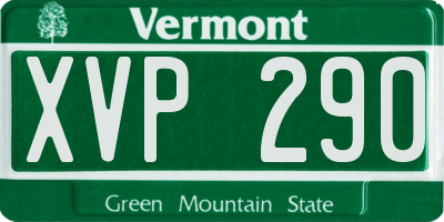 VT license plate XVP290