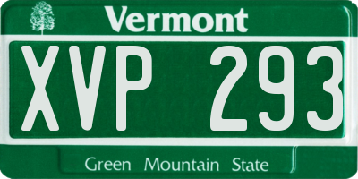 VT license plate XVP293