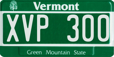 VT license plate XVP300
