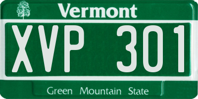 VT license plate XVP301