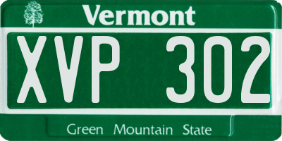 VT license plate XVP302