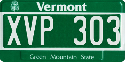 VT license plate XVP303