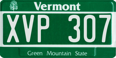 VT license plate XVP307