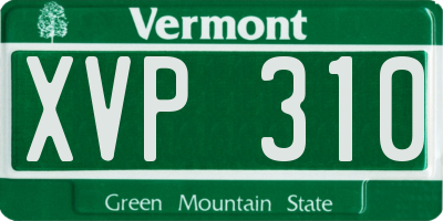 VT license plate XVP310