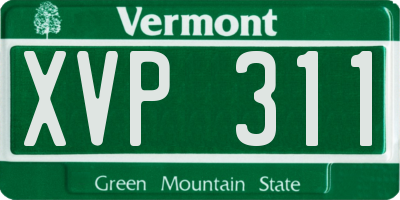 VT license plate XVP311