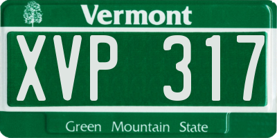 VT license plate XVP317