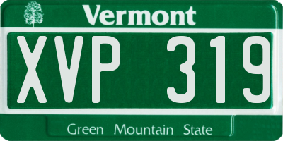 VT license plate XVP319