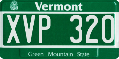 VT license plate XVP320