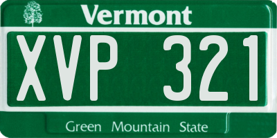 VT license plate XVP321