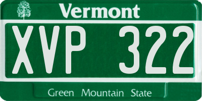 VT license plate XVP322