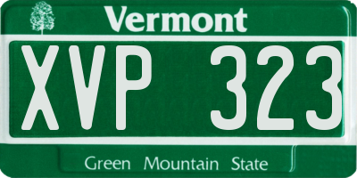 VT license plate XVP323