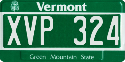 VT license plate XVP324