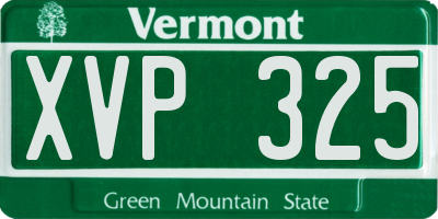 VT license plate XVP325