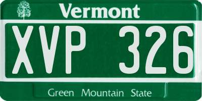 VT license plate XVP326
