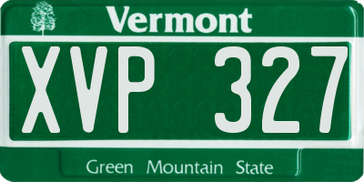VT license plate XVP327
