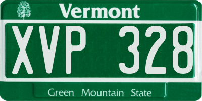 VT license plate XVP328