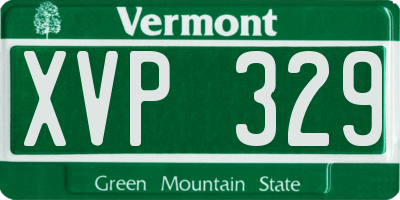 VT license plate XVP329