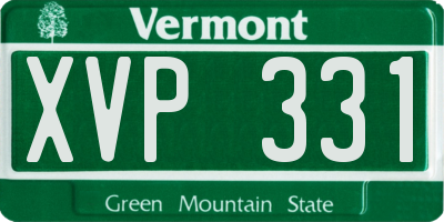 VT license plate XVP331