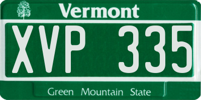 VT license plate XVP335