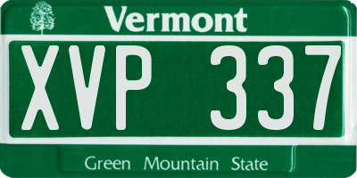 VT license plate XVP337