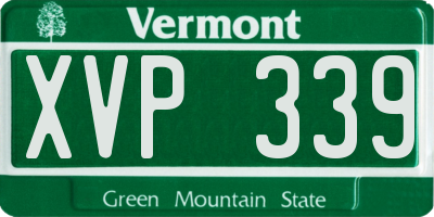 VT license plate XVP339