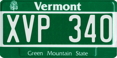 VT license plate XVP340