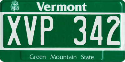 VT license plate XVP342