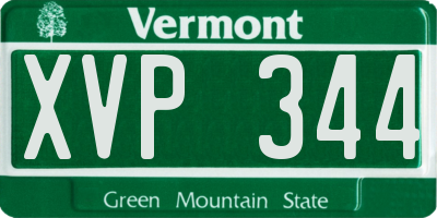 VT license plate XVP344