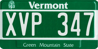 VT license plate XVP347