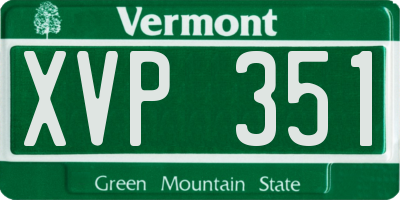 VT license plate XVP351