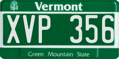 VT license plate XVP356