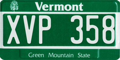 VT license plate XVP358