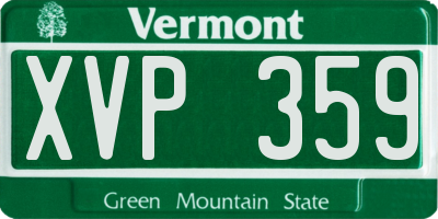 VT license plate XVP359