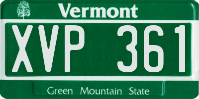 VT license plate XVP361