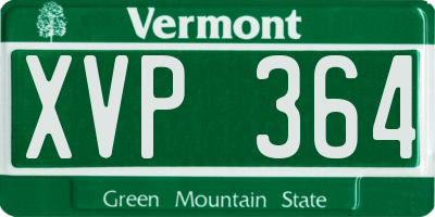 VT license plate XVP364
