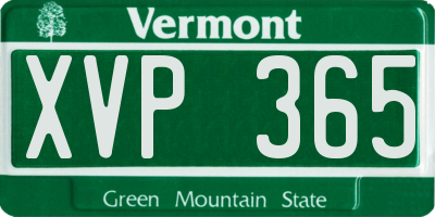 VT license plate XVP365