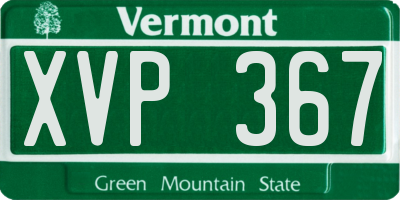 VT license plate XVP367