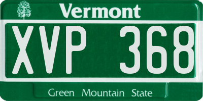 VT license plate XVP368