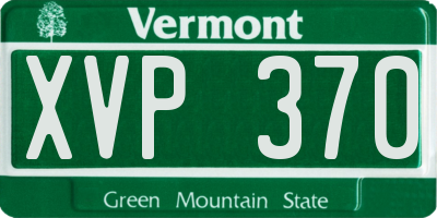VT license plate XVP370
