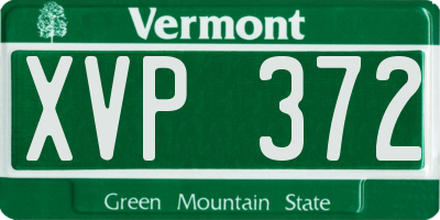 VT license plate XVP372
